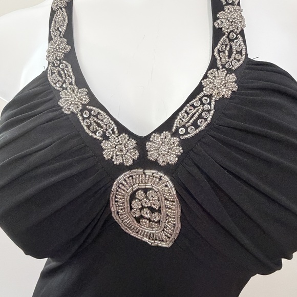 Spenser Jeremy Vintage 90s Beaded Halter cocktail dress backless - Picture 7 of 8